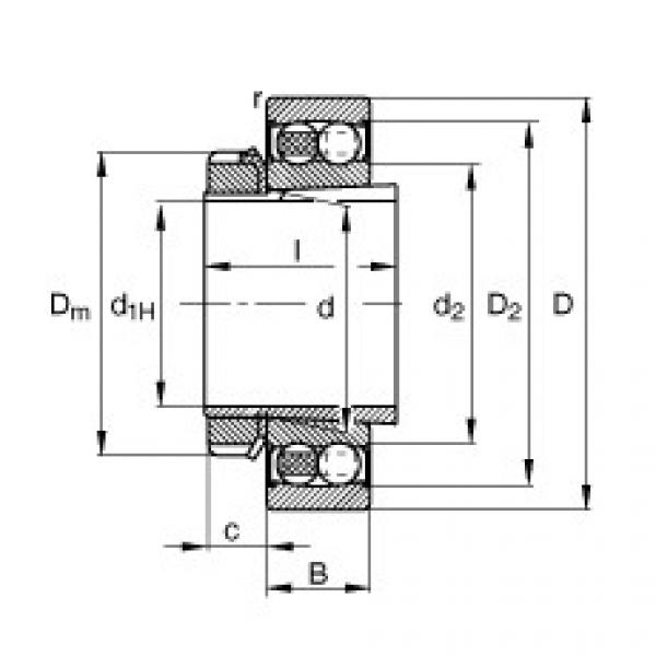 Bearing 2208-K-2RS-TVH-C3 + H308 FAG #1 image